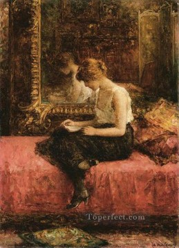 アレクセイ・ハルラモフ Painting - 若い女性の少女の肖像画の文学的追求 アレクセイ・ハルラモフ